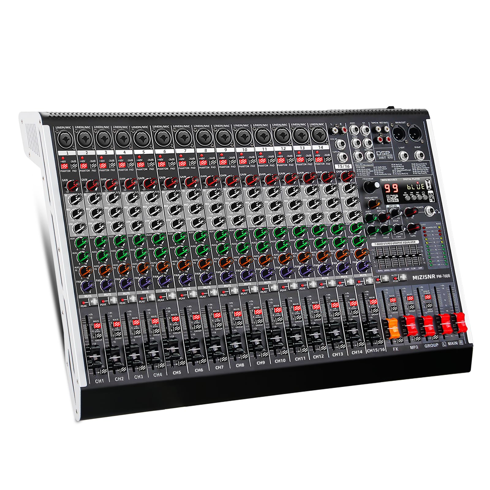 Amazon.com: MIZISNR 16 Channel Audio Mixer Professional Sound